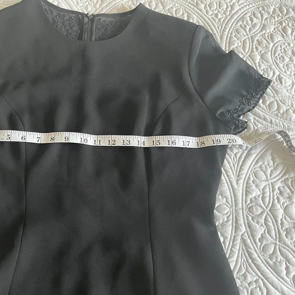 DONNA MORGAN black Beaded Lined Short Sleeve dress size 12P - Picture 10 of 16